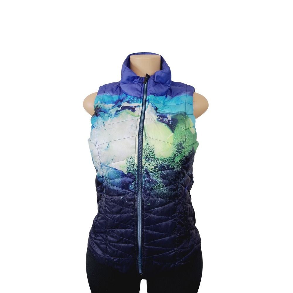 Athleta  Puffer Vest, Sleeveless Clothing Women's Size Small Blue, Colorful.‎ KT